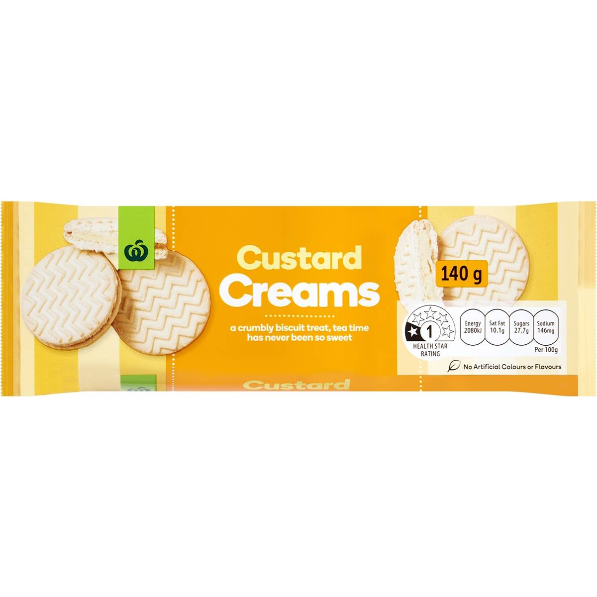 Woolworths Custard Cream Biscuit 140g