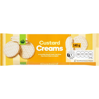 Woolworths Custard Cream Biscuit 140g