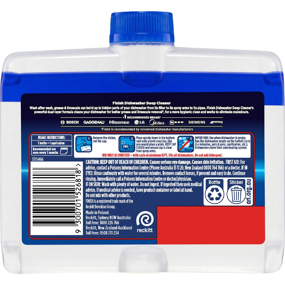 Finish Dishwasher Deep Cleaner 250ml