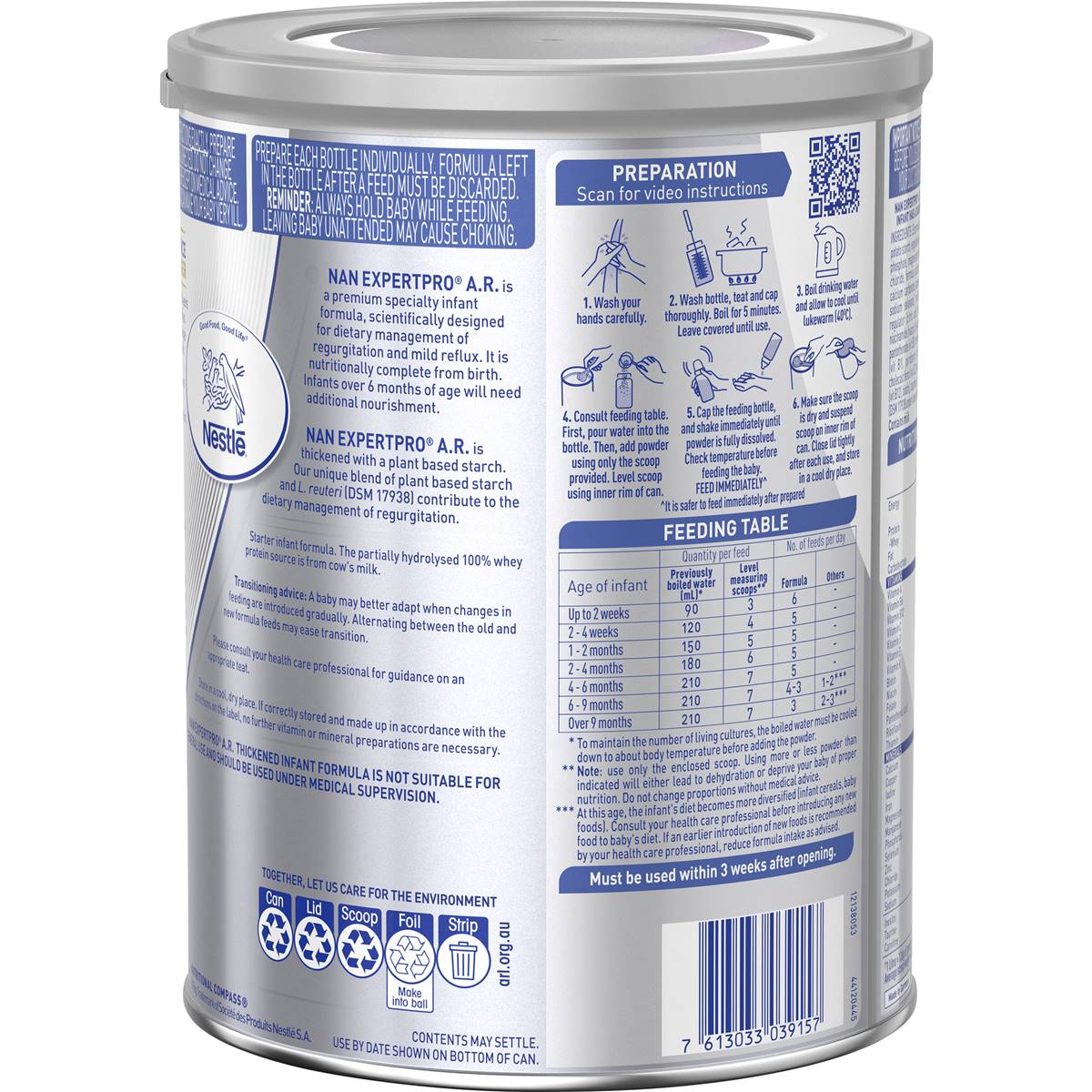 Nestle NAN ExpertPro A.R For Regurgitation Formula 800g