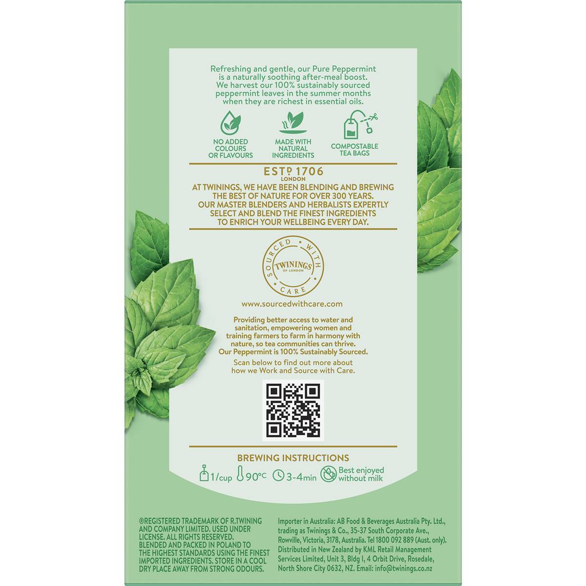 Twinings Pure Peppermint Tea Bags 40 Pack