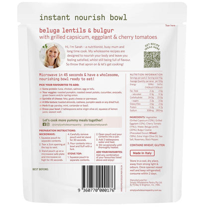 Simply Wholesome Pantry Instant Nourish Bowl Beluga Lentils & Bulgur 220g