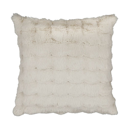 60cm Wave Faux Fur Cushion - Taupe