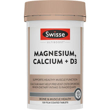 Swisse Ultiboost Magnesium, Calcium + D3 Tablets 120 pack