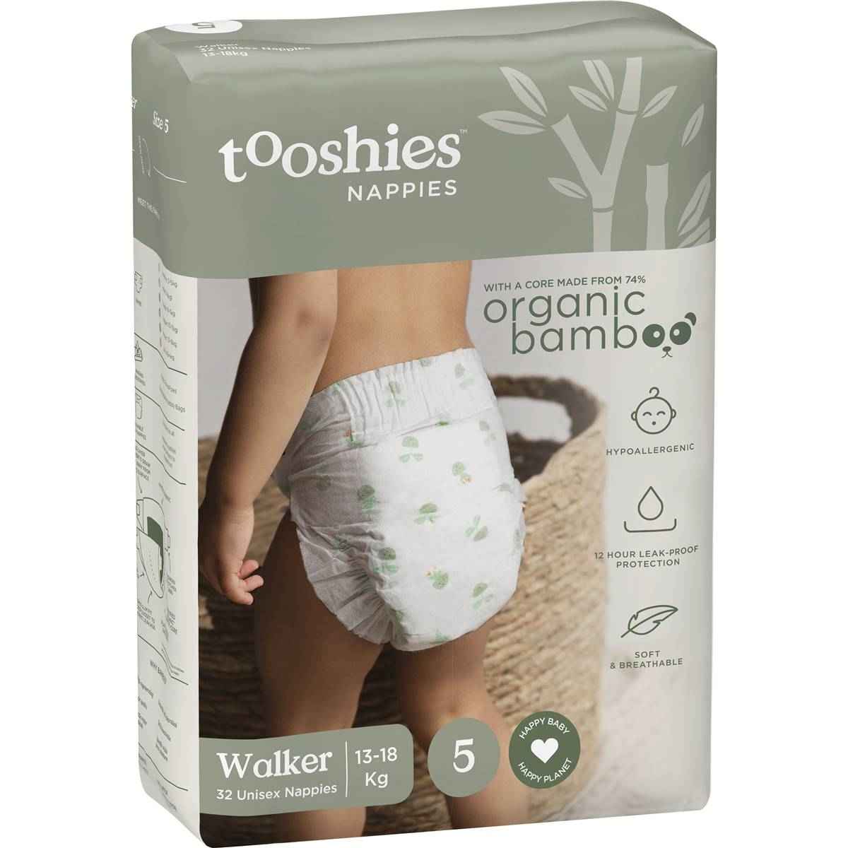 Tooshies ECO Nappies Size 5 Walker 32 pack