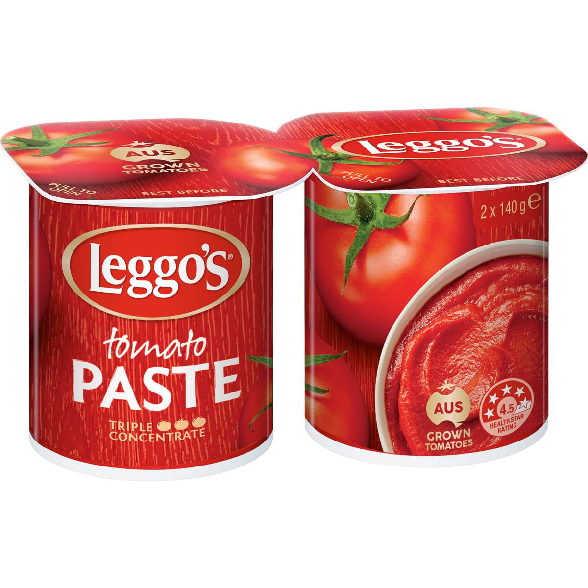 Leggo's Australian Grown Tomato Paste Triple Concentrate Tub 140g x 2 pack