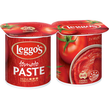 Leggo's Australian Grown Tomato Paste Triple Concentrate Tub 140g x 2 pack