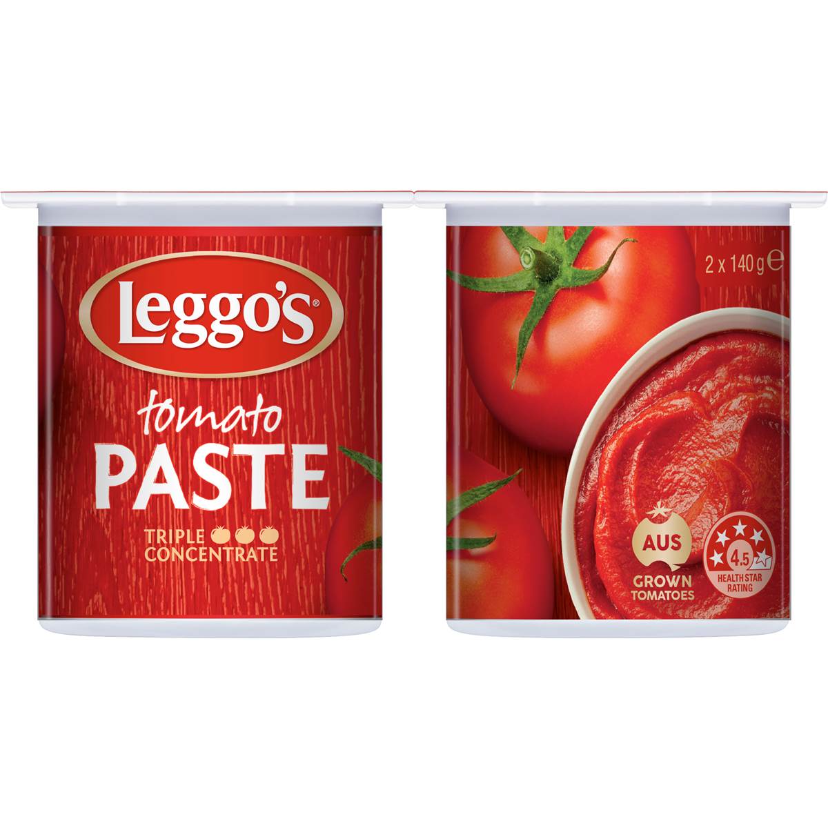 Leggo's Australian Grown Tomato Paste Triple Concentrate Tub 140g x 2 pack
