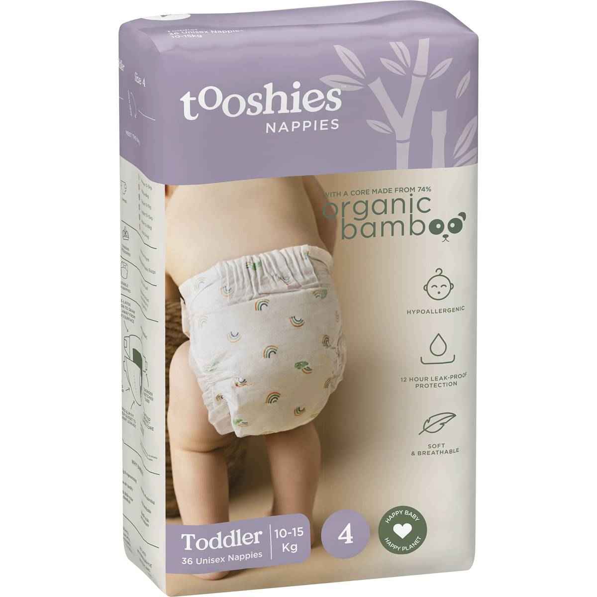 Tooshies ECO Nappies Size 4 Toddler 36 pack
