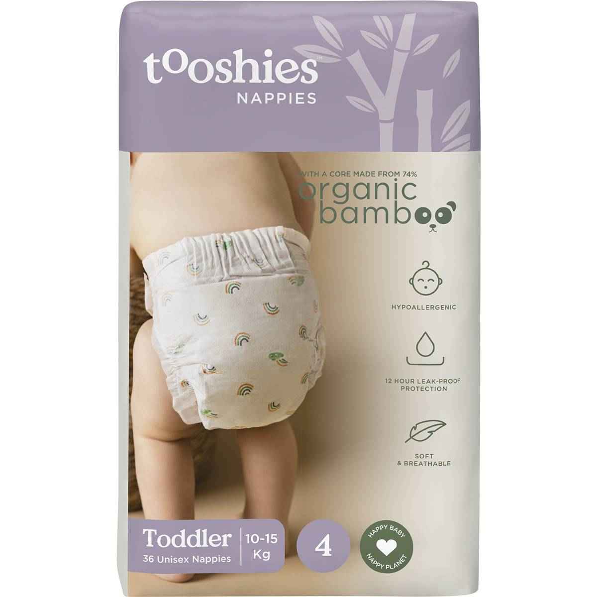 Tooshies ECO Nappies Size 4 Toddler 36 pack