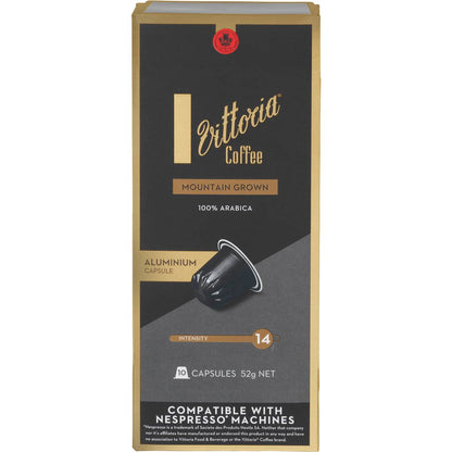 Vittoria Mountain Grown Nespresso Compatible Coffee Capsules 10 pack