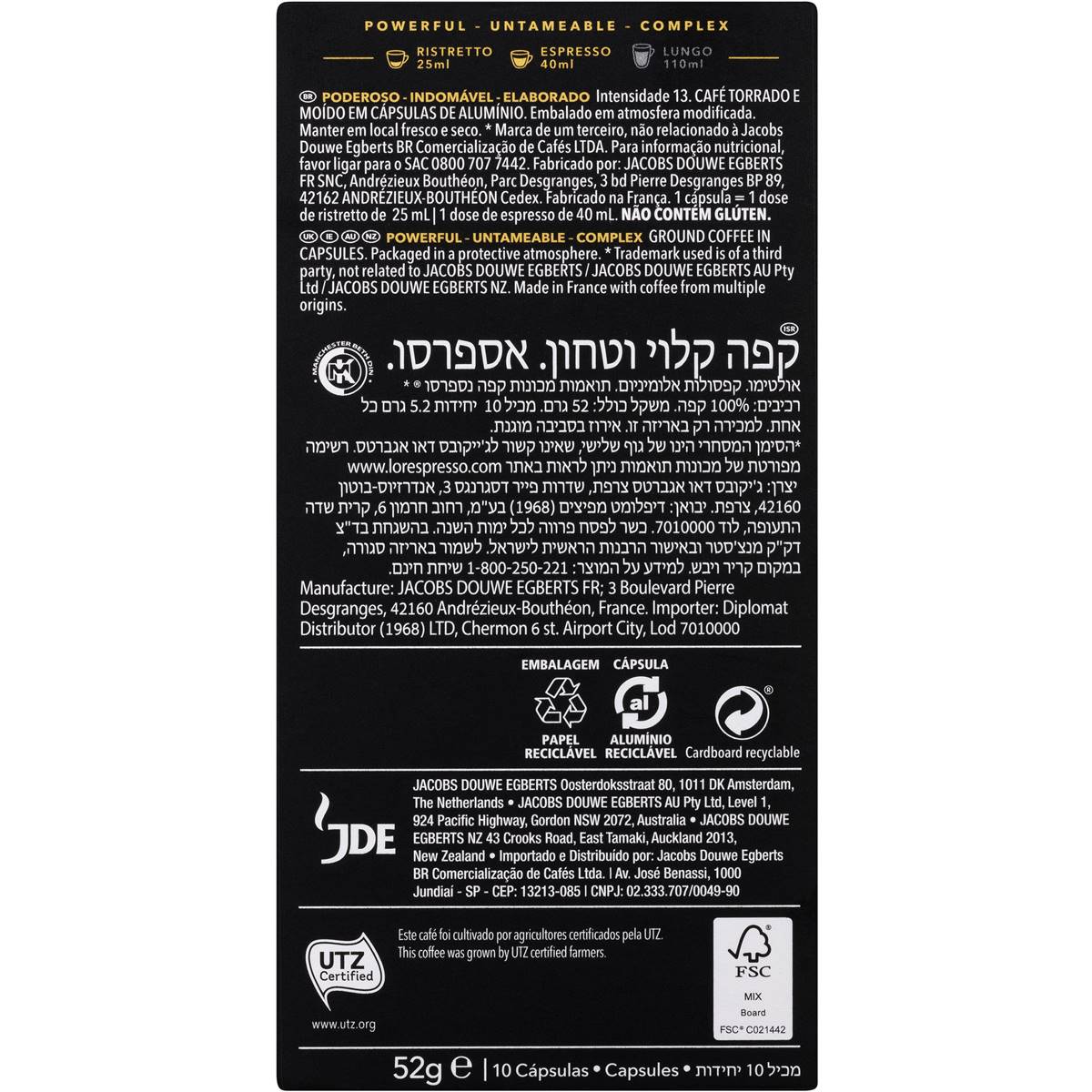 L'OR Espresso Ultimo Intensity 13 Coffee Pods 10 pack