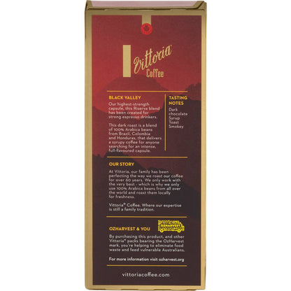 Vittoria Black Valley Nespresso Compatible Coffee Capsules Pack 10
