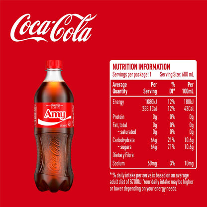 Coca-Cola Classic Soft Drink Bottle 600ml