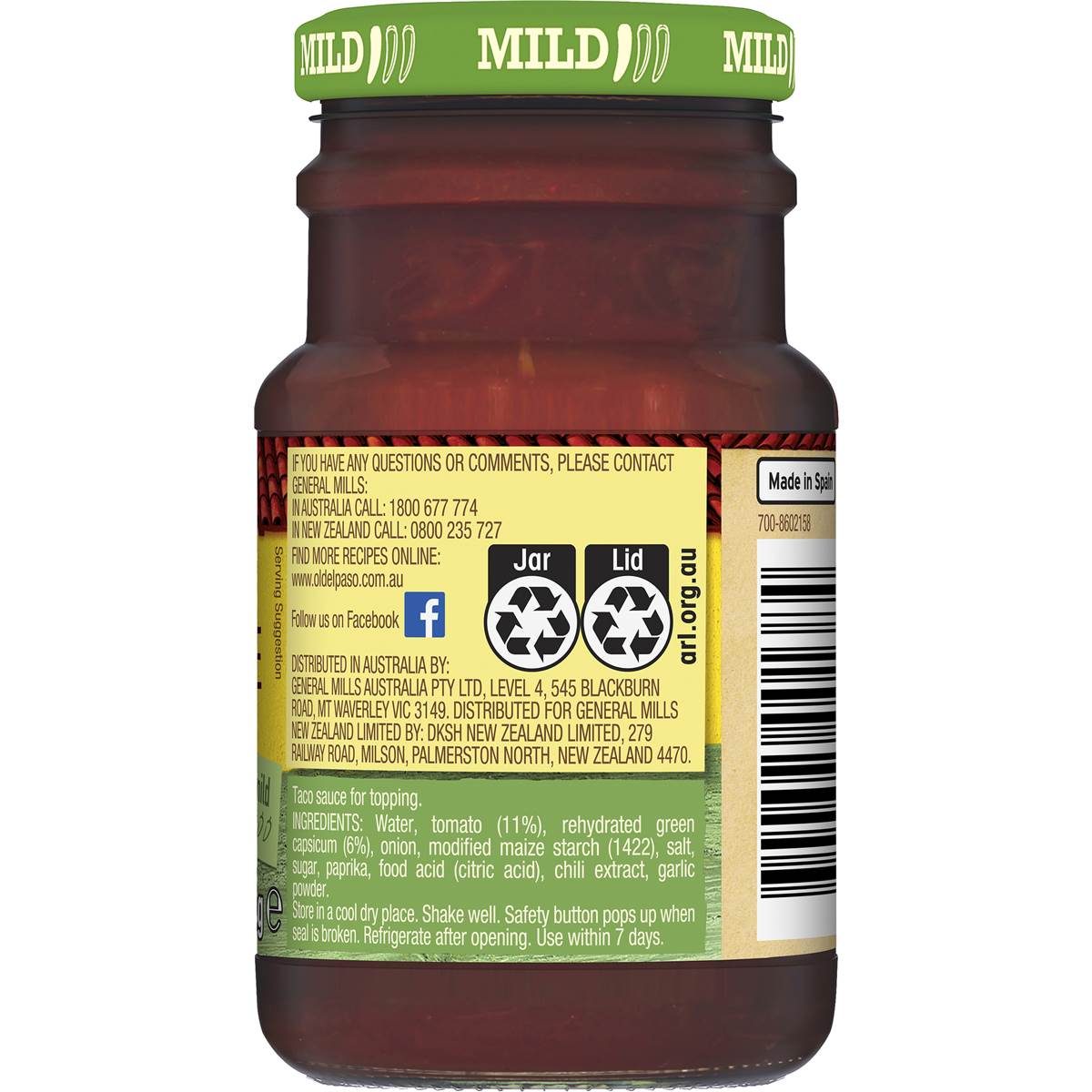 Old El Paso Taco Sauce Mild Taco Sauce 200g