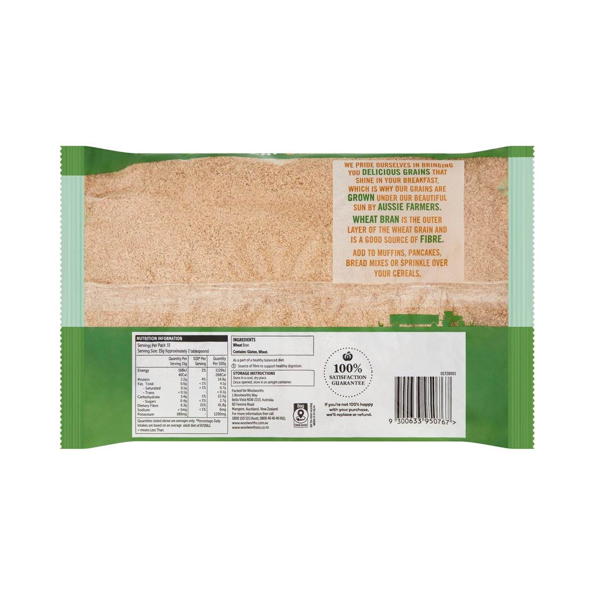 Woolworths Australian Wheat Bran 500g