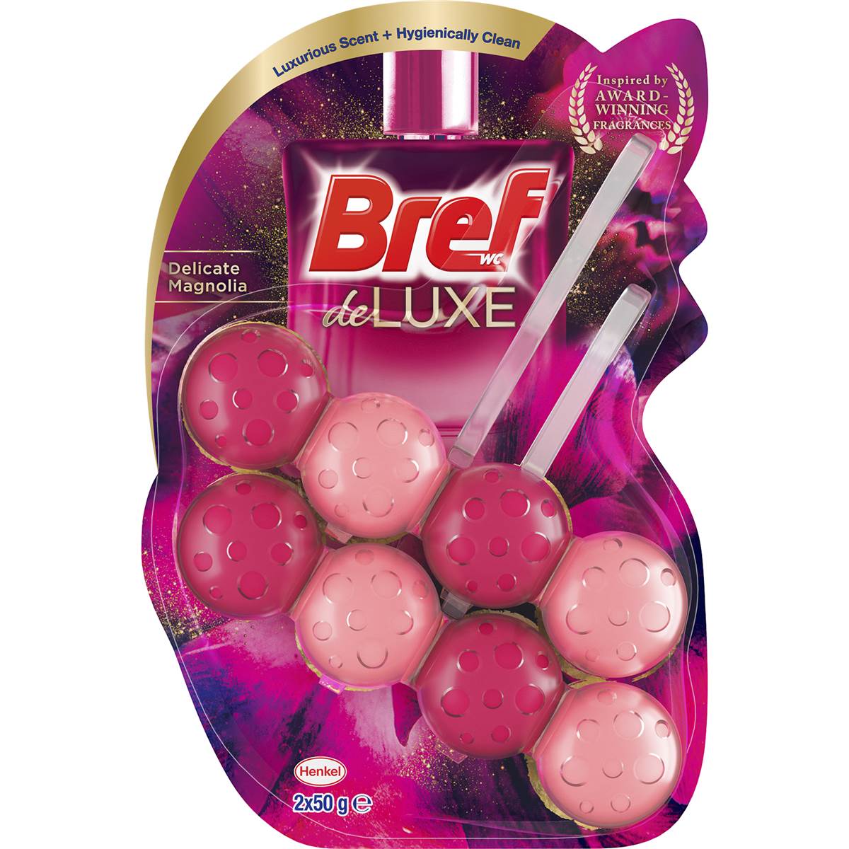 Bref Deluxe Delicate Magnolia Toilet Cleaner Block 50g x 2 pack