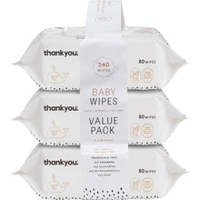 Thankyou. Thick & Soft Baby Wipes 80 x3 Pack