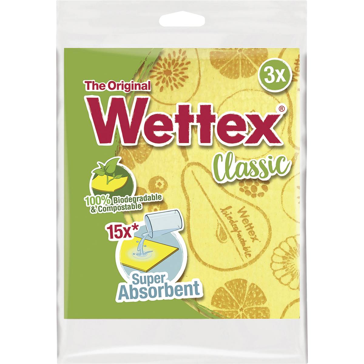 Vileda Wettex Cleaning Cloth Super Absorbent Assorted 3 Pack