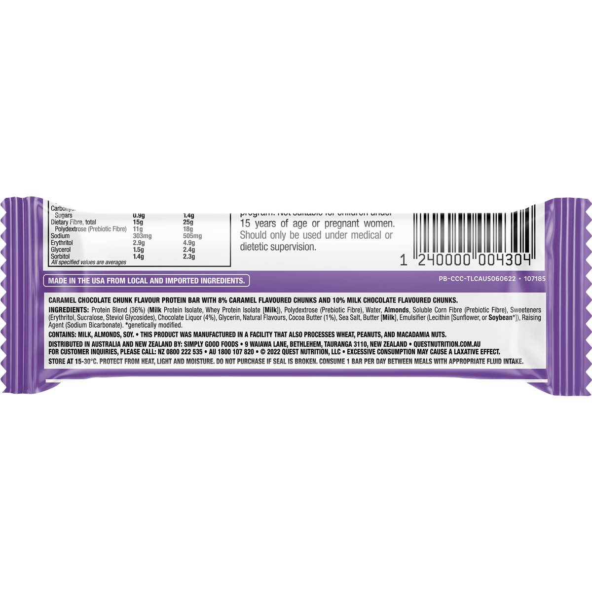 Quest Protein Bar Caramel Chocolate Chunk 60g
