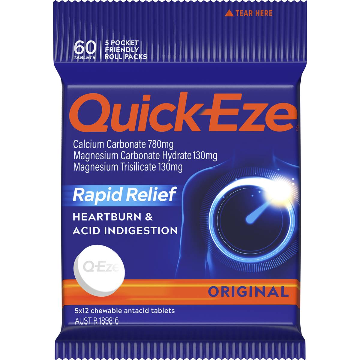 Quick-Eze Heartburn & Indigestion Relief Original 60 Pack