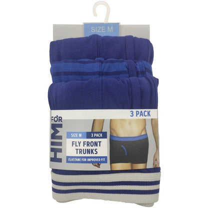 For Him Fly Front Trunks Medium Assorted 3 Pack