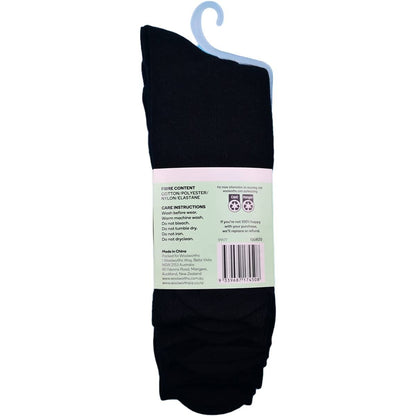 For Her Crew Socks Black Size 9-11 5 Pack