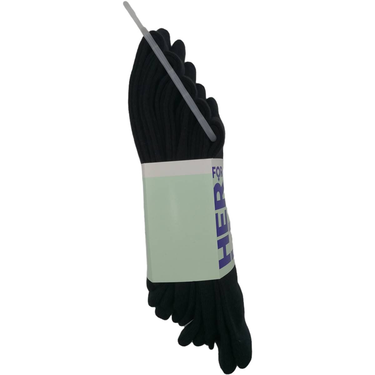 For Her Crew Socks Black Size 9-11 5 Pack