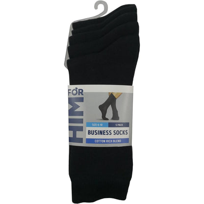 For Him Business Socks Size 6-10 5 Pack