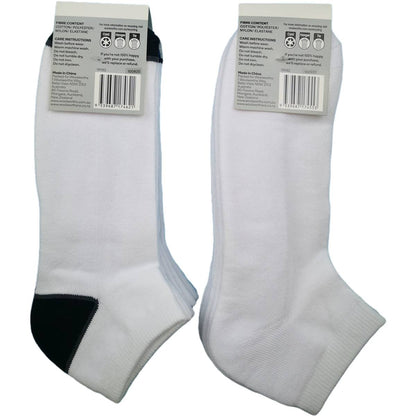 For Him Low Cut Sport Socks White Size 11-14 5 Pack