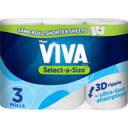 Viva Select-A-Size Paper Towels White 270 Sheets 3 Pack