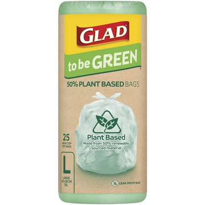 Glad To Be Green 50% Plant Based Kitchen Tidy Bags Large 25pack