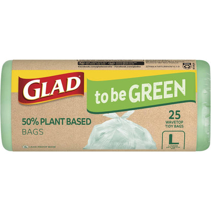 Glad To Be Green 50% Plant Based Kitchen Tidy Bags Large 25pack