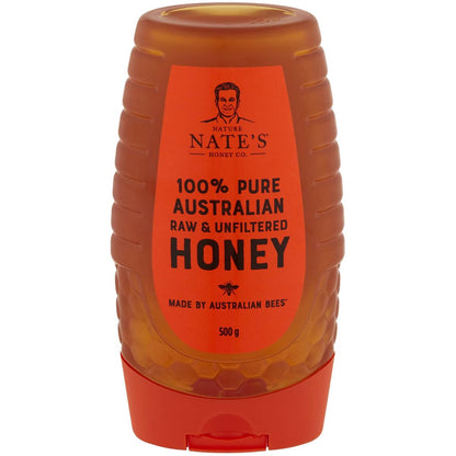 Nature Nate's 100% Pure Australian Raw & Unfiltered Honey 500g