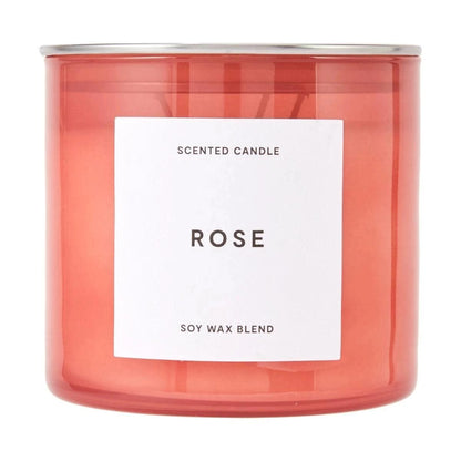 Rose Inspired Glass Candle