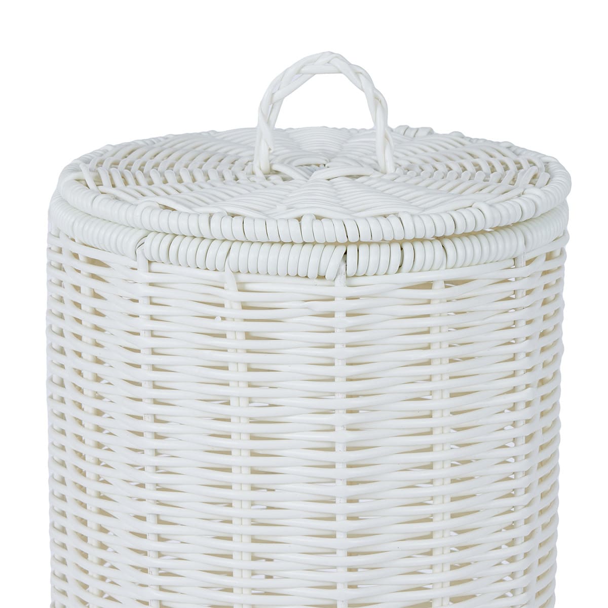 White Rattan Look Toilet Roll Holder