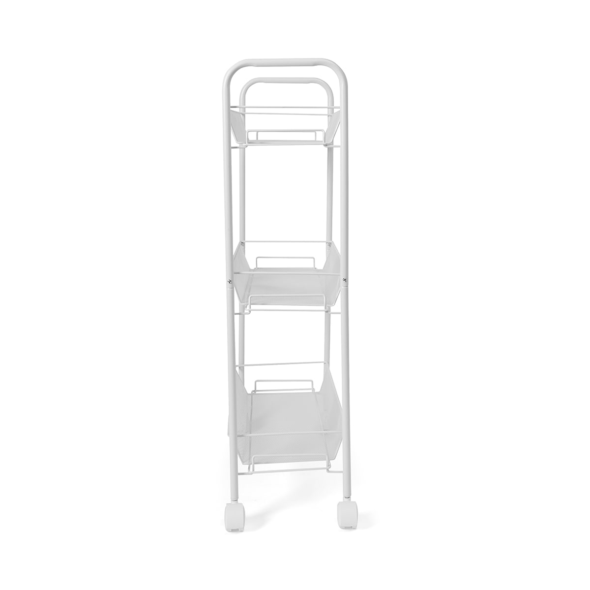 Slim Line Metal Trolley - White