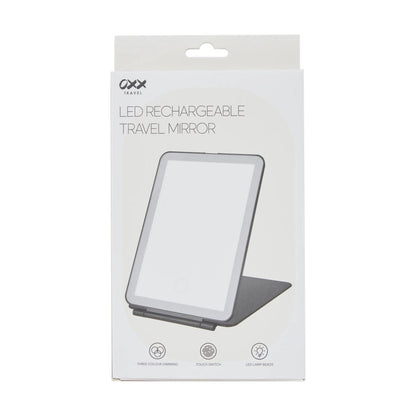 OXX Travel LED Rechargeable Travel Mirror - Black