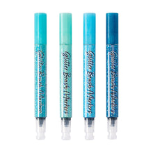 4 Pack Glitter Brush Markers - Blue