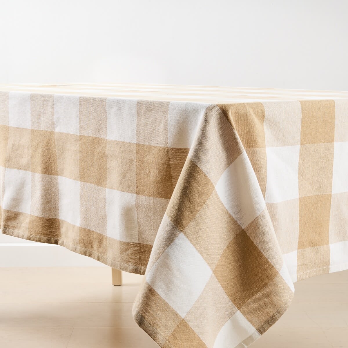 Check Tablecloth - Biscuit