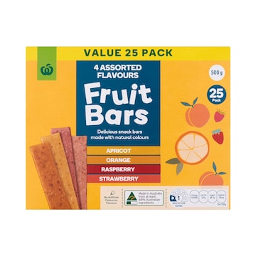 Woolworths Fruit Bars Assorted 25 pack