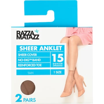 Razzamatazz Tan Anklet One Size 2 pack