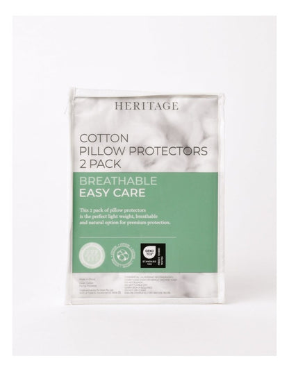 Cotton Pillow Protector 2 Pack in White