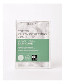 Cotton Pillow Protector 2 Pack in White