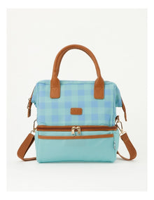 Double Layer Lunch Bag in Blue Check