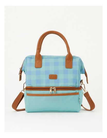 Double Layer Lunch Bag in Blue Check