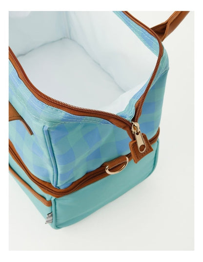 Double Layer Lunch Bag in Blue Check