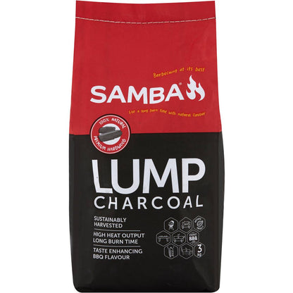 Samba Lump Charcoal Bbq Fuel 3kg