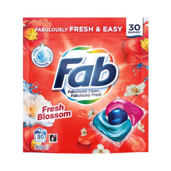 FAB LAUNDRY CAPSULES FRESH BLOSSOM 30 PK