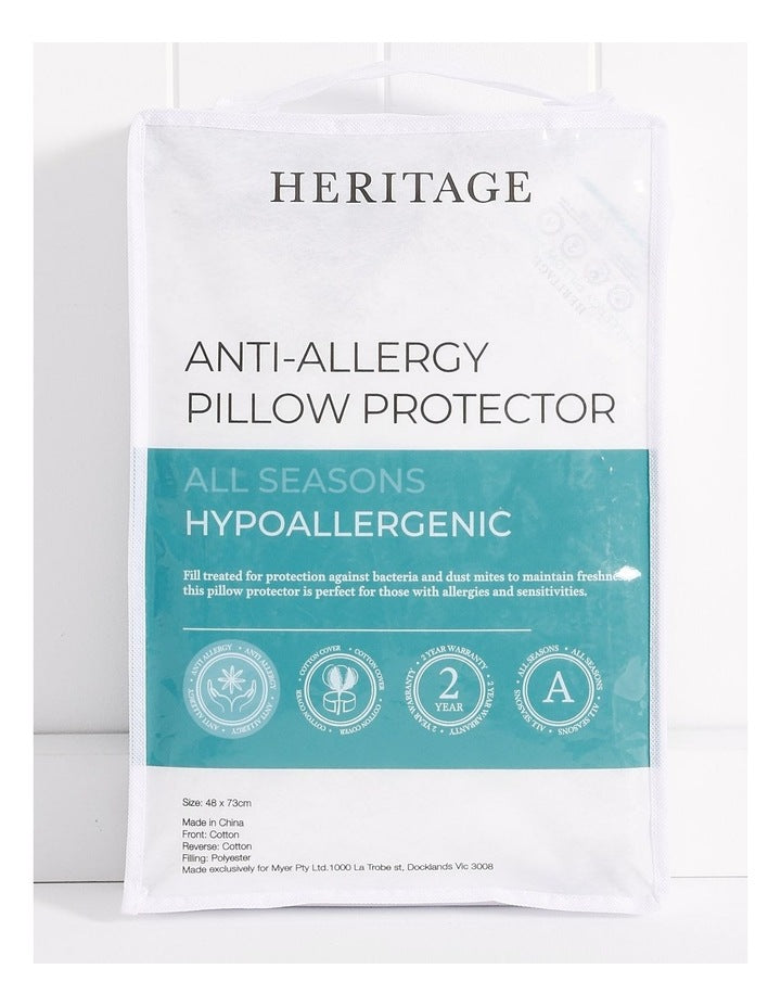 Allergy Sensitive Pillow Protector in White